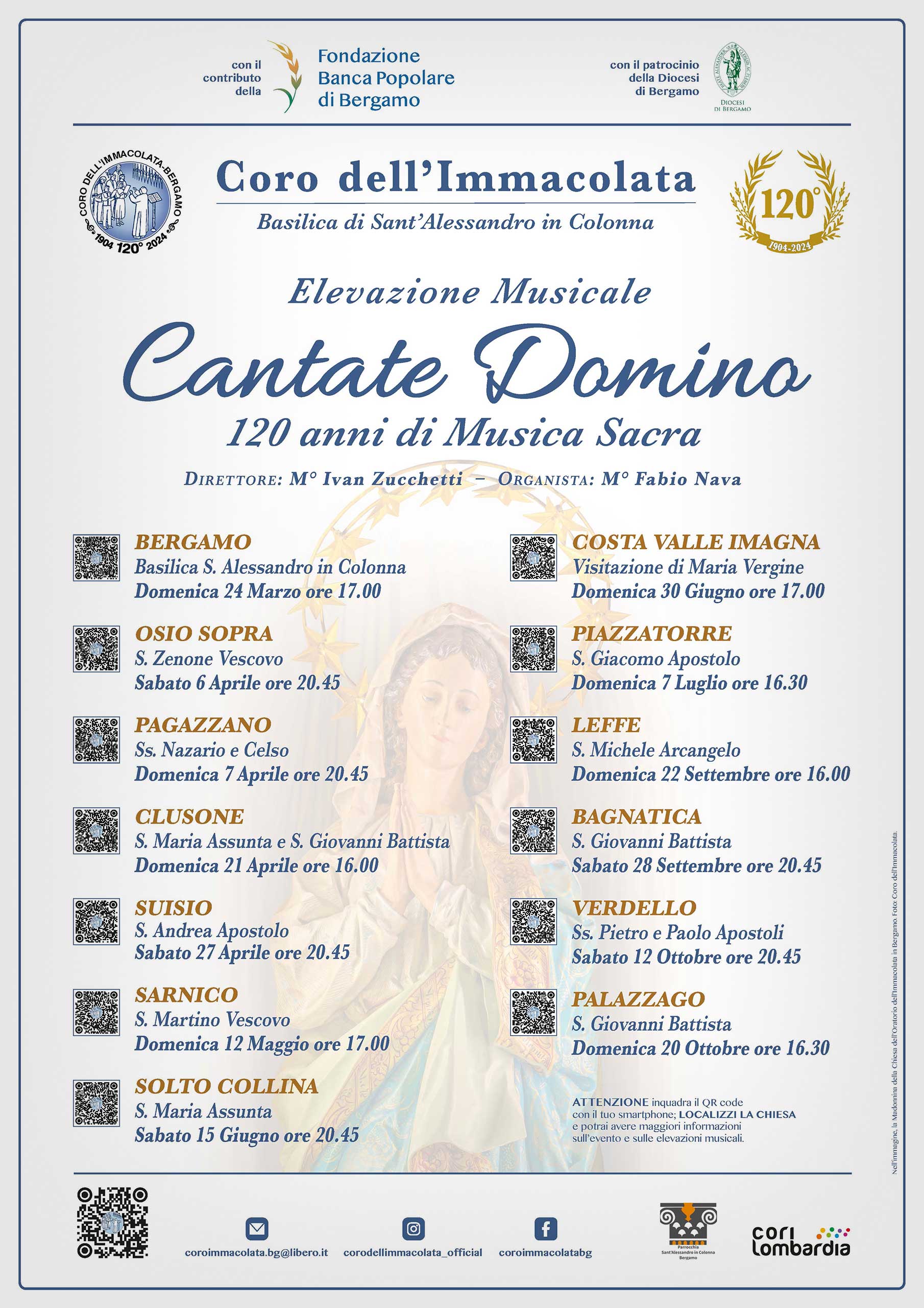 Coro Immacolata Bergamo Locandina FESTA 120 ANNI